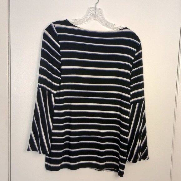 Chico's Travelers Classic Striped Bell-Sleeve Top - Picture 6 of 9